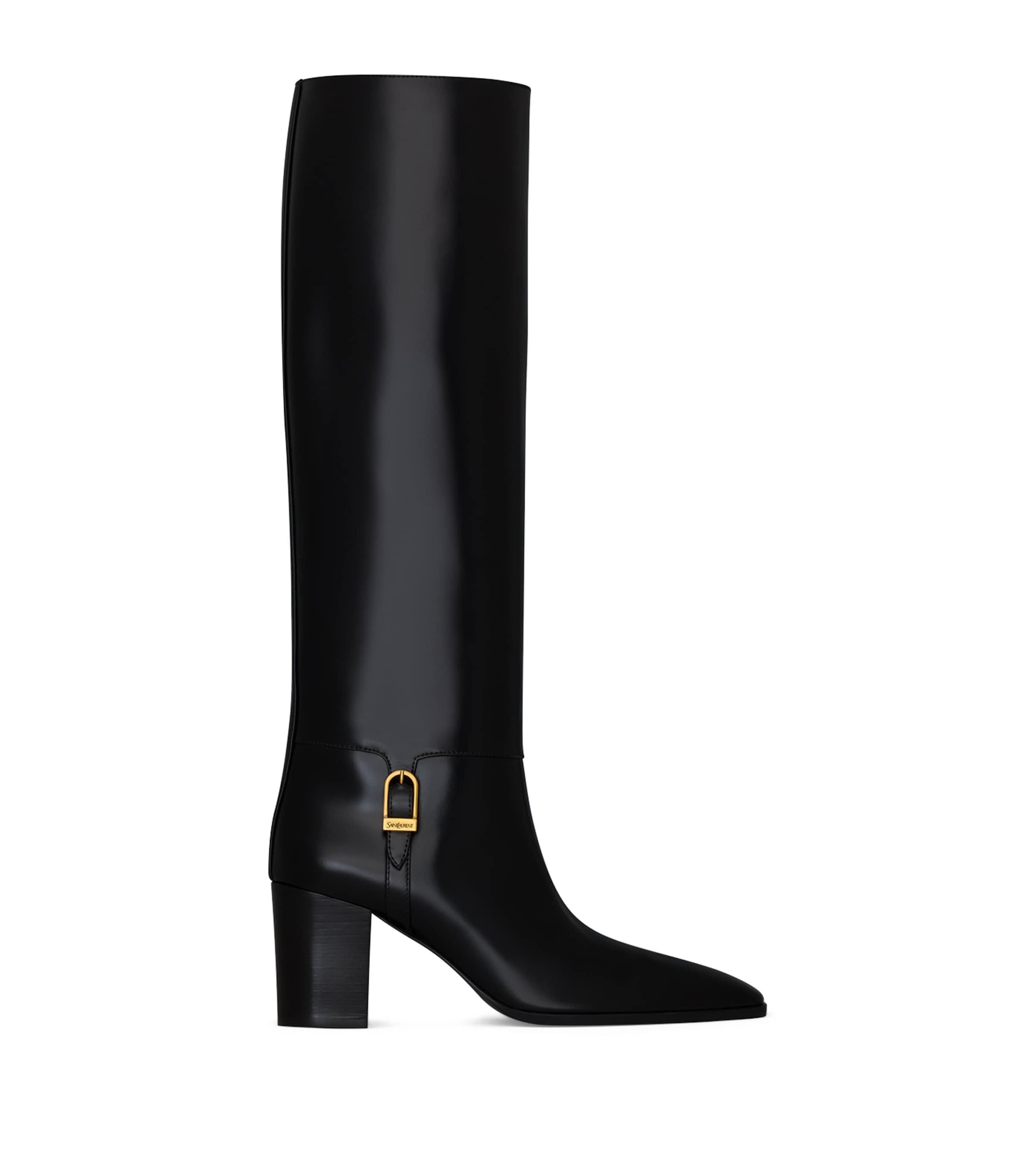 Saint Laurent Leather Knee-High Boots 75 by SAINT LAURENT