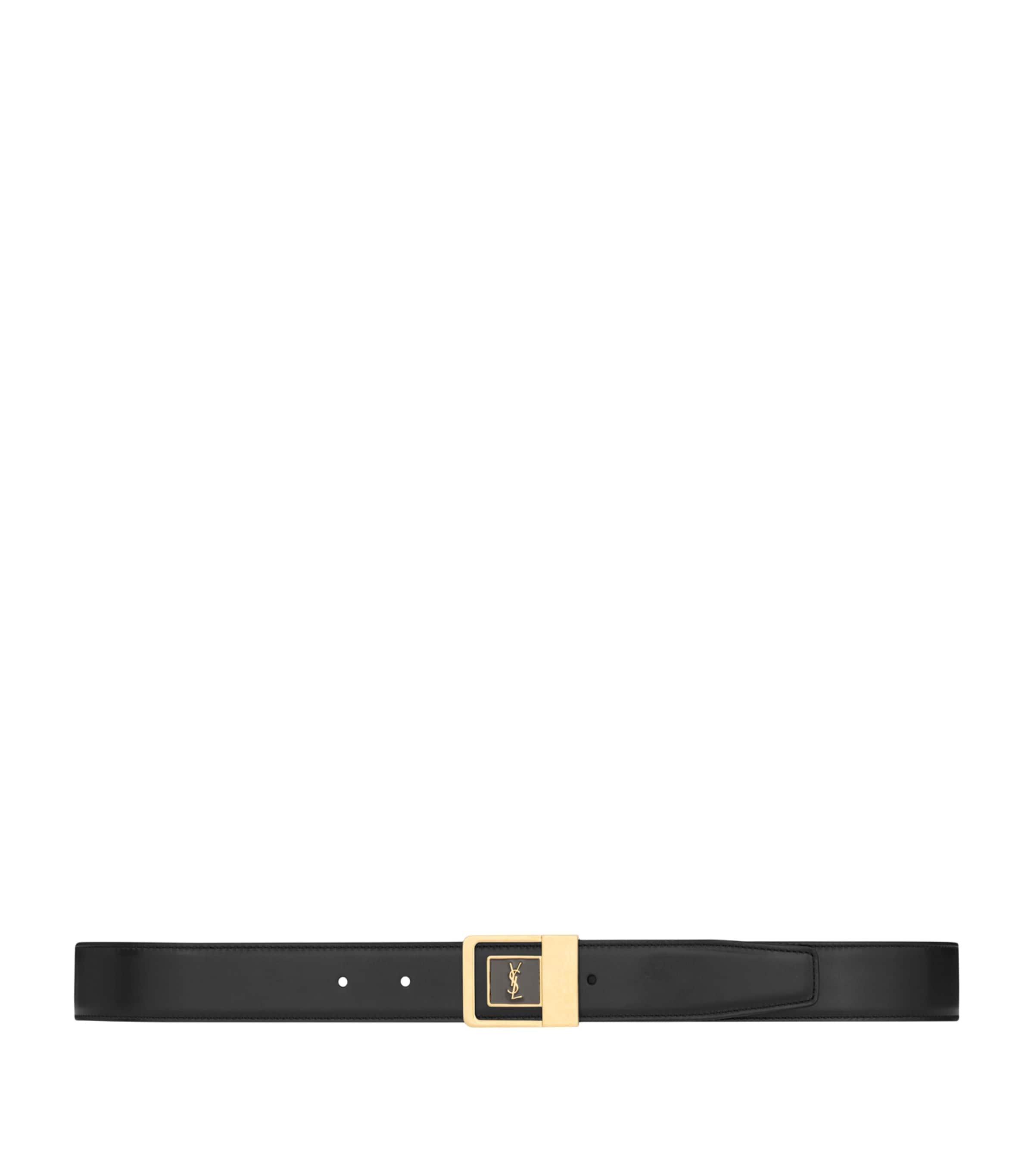 Saint Laurent Leather Logo Belt by SAINT LAURENT