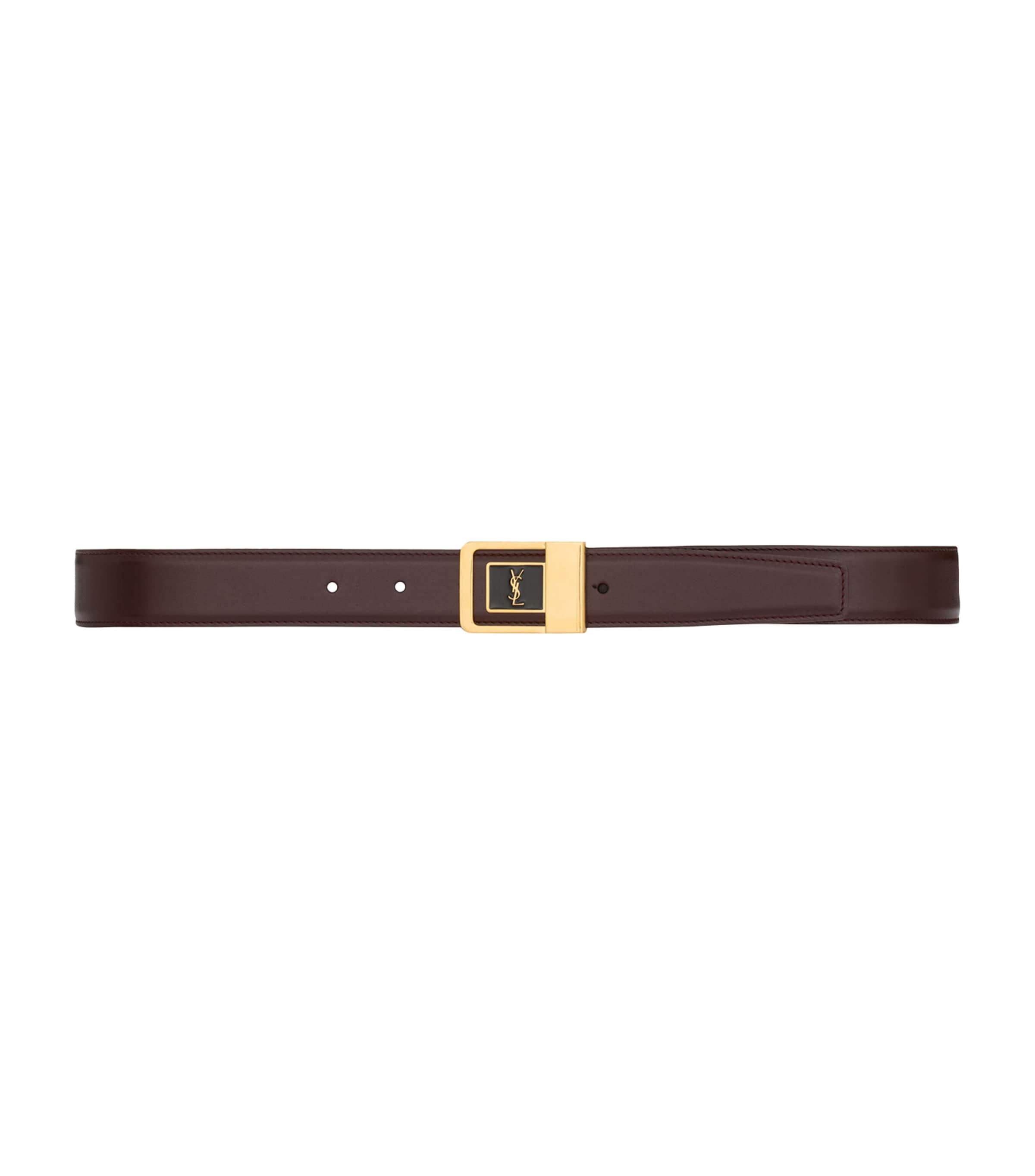 Saint Laurent Leather Logo Belt by SAINT LAURENT