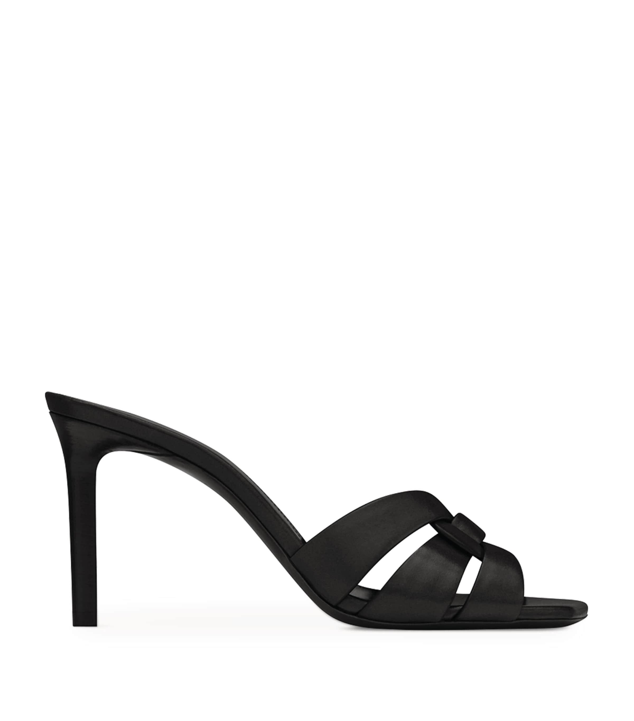 Saint Laurent Leather Tribute Heeled Mules 85 by SAINT LAURENT