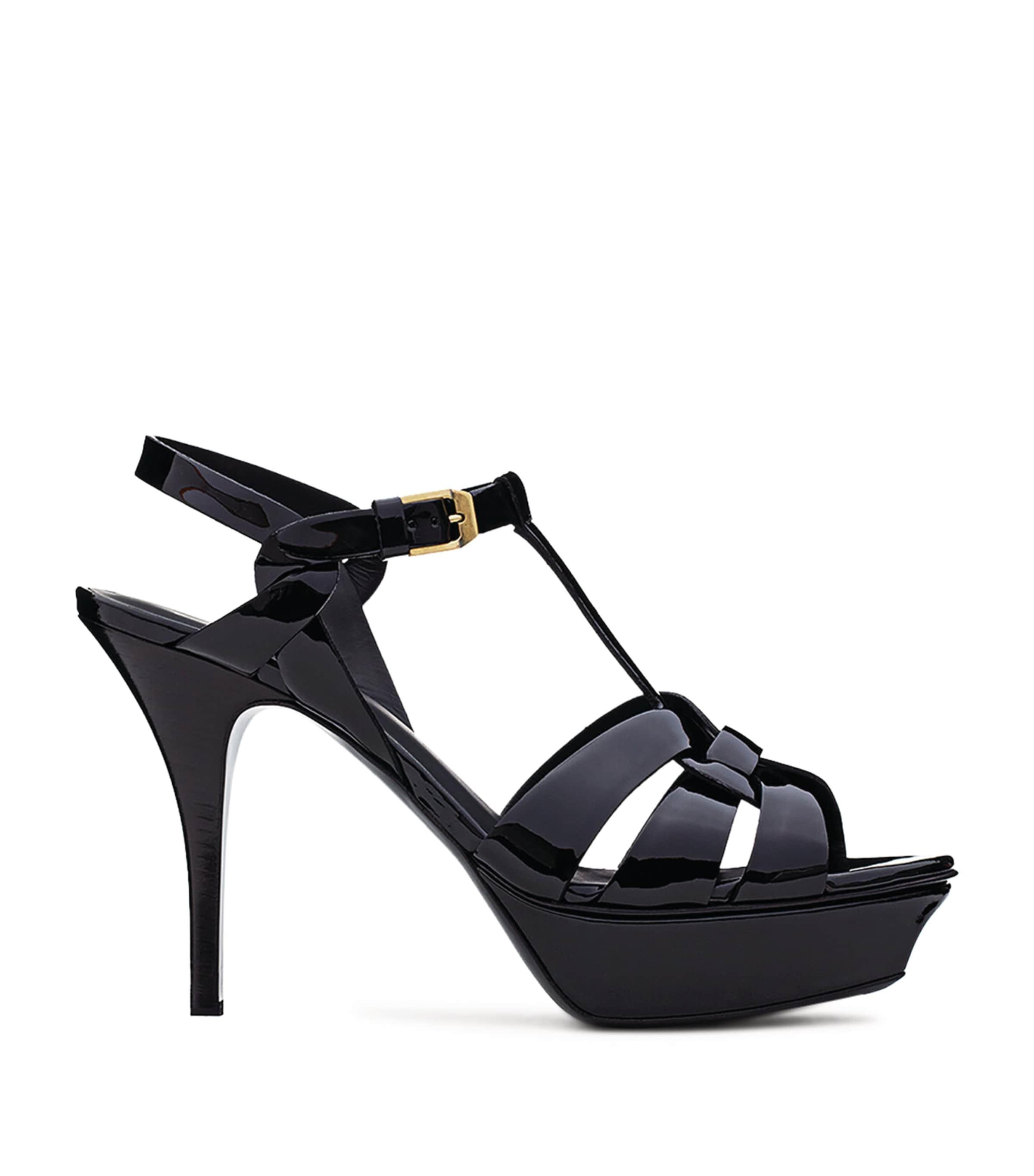 Saint Laurent Leather Tribute Platform Sandals 105 by SAINT LAURENT