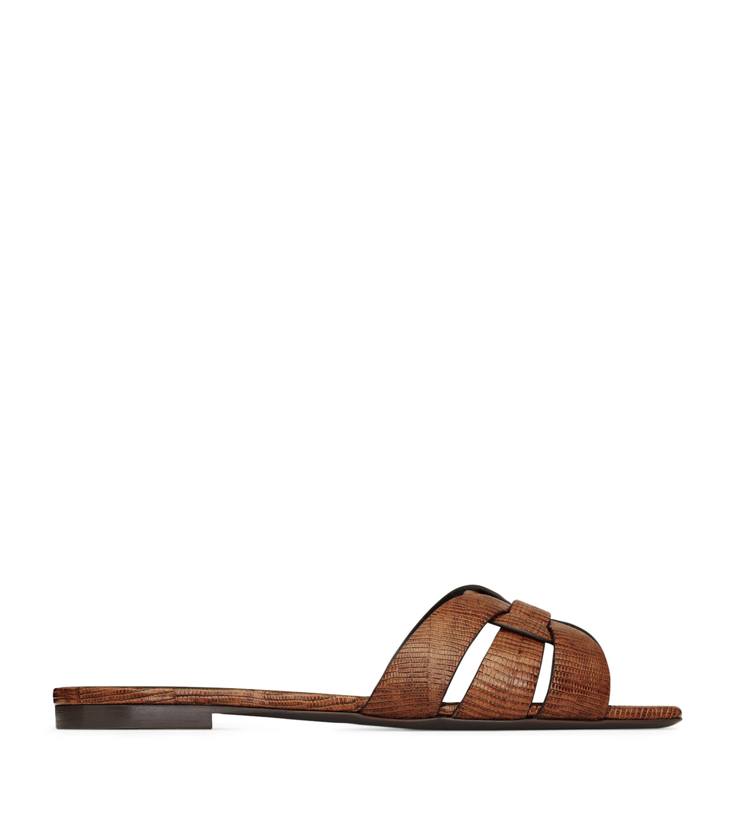 Saint Laurent Leather Tribute Slippers by SAINT LAURENT
