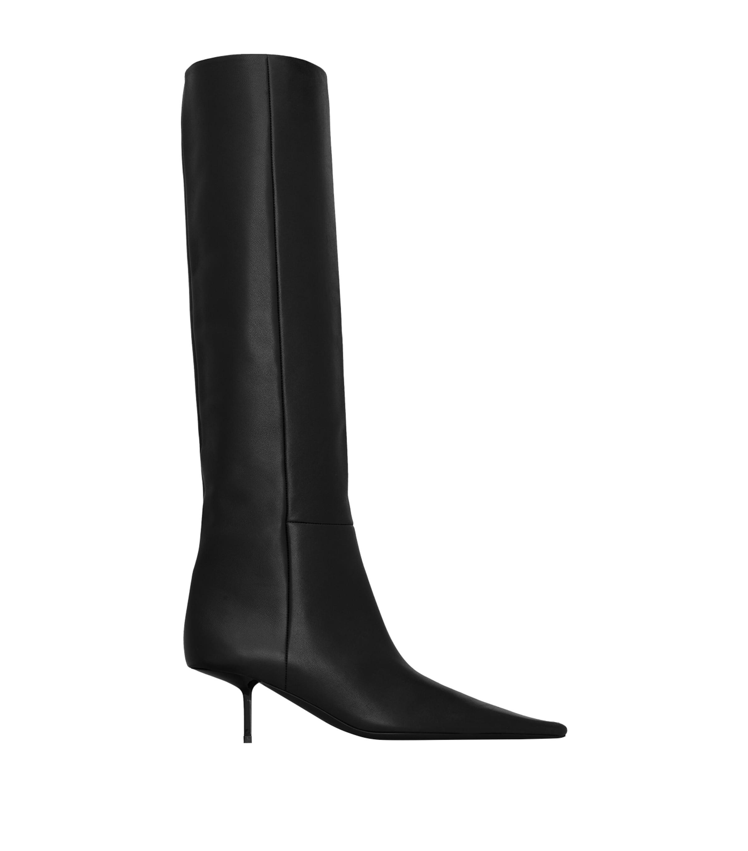 Saint Laurent Leather Victorie Knee-High Boots 55 by SAINT LAURENT