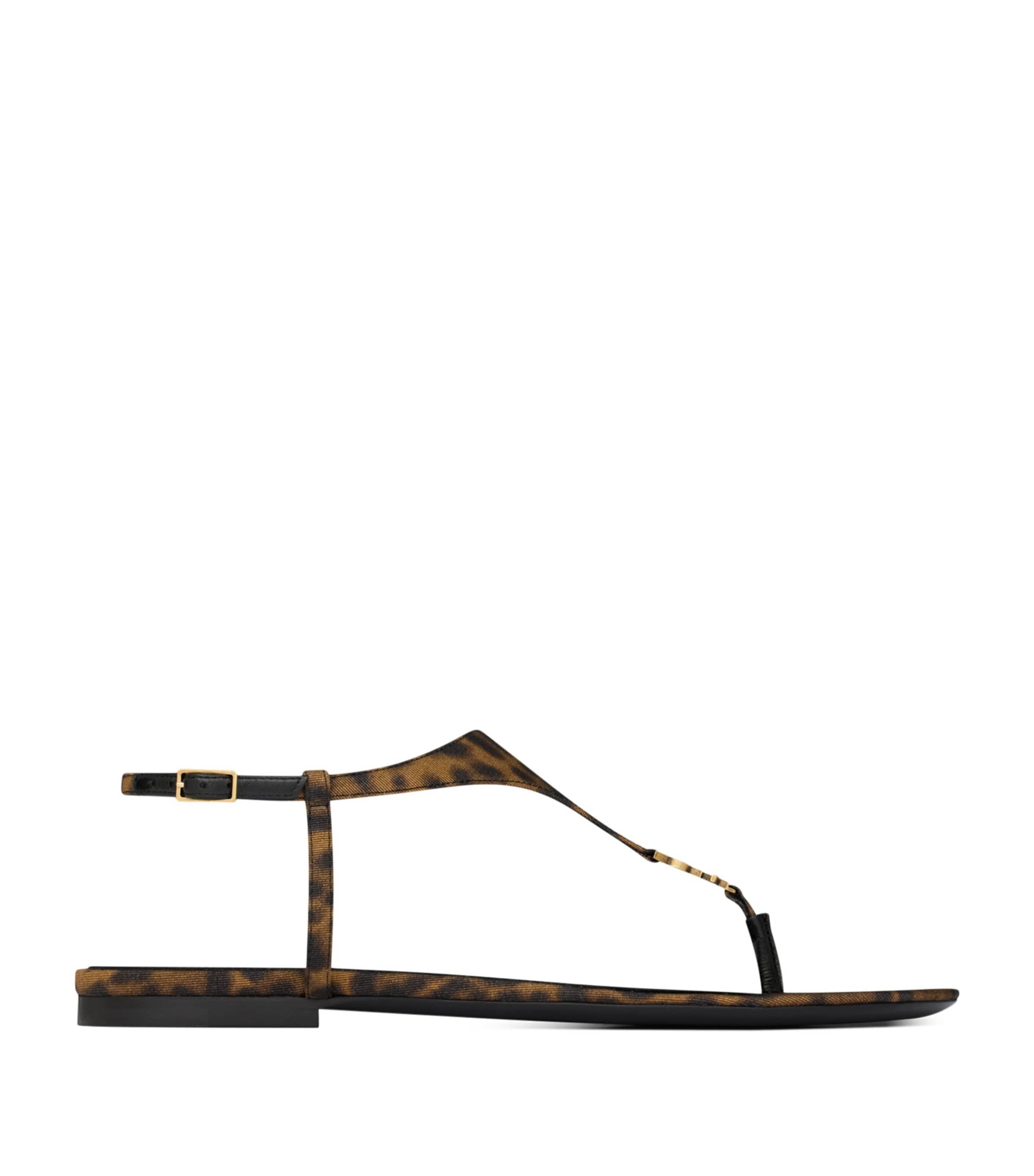 Saint Laurent Leopard Print Cassandra Sandals by SAINT LAURENT