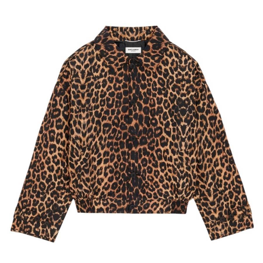 Saint Laurent Leopard Print Harrington Jacket by SAINT LAURENT
