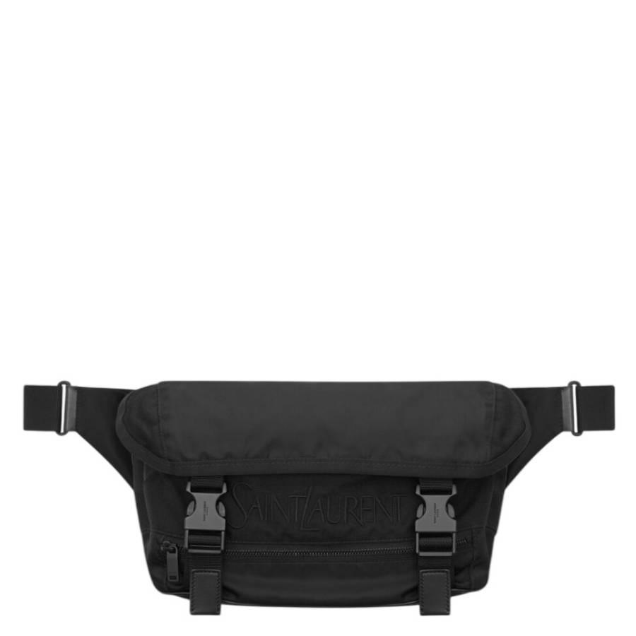 Saint Laurent Logo Embroidery Nylon Crossbody Bag by SAINT LAURENT