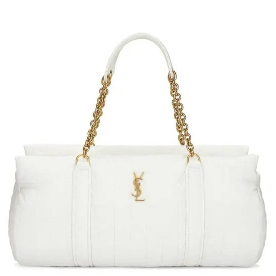 Saint Laurent Milky White Gloria Travel Bag by SAINT LAURENT
