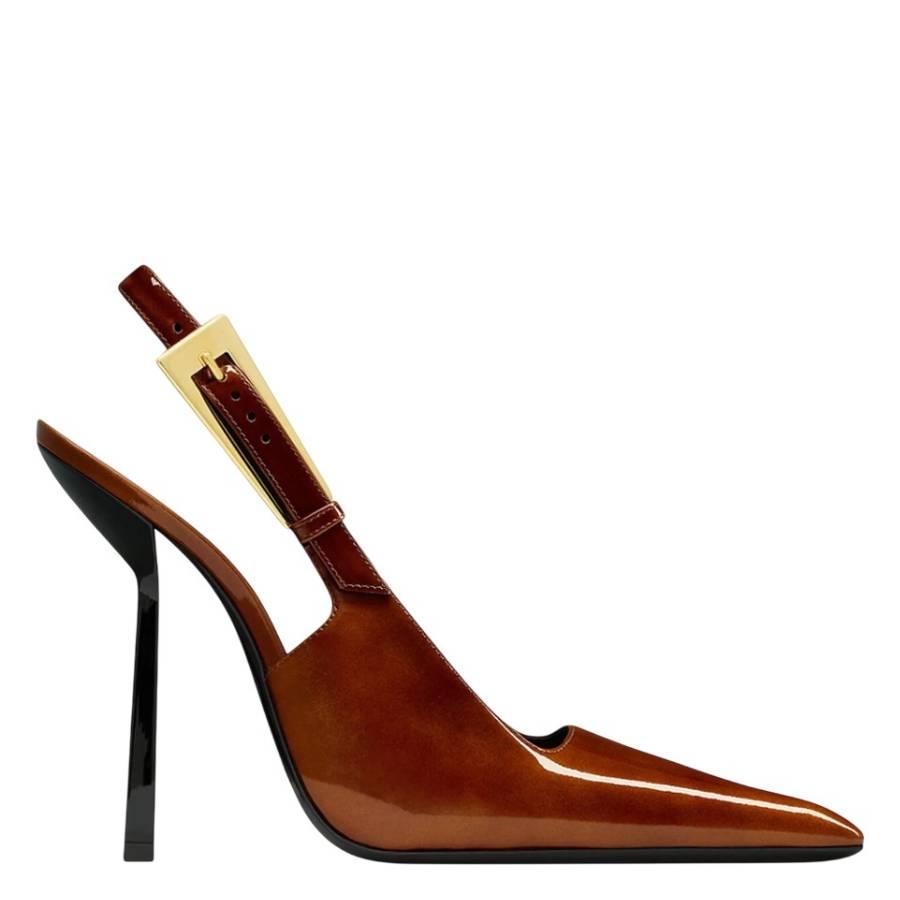 Saint Laurent Patent Leather Lee Slingback Pumps by SAINT LAURENT