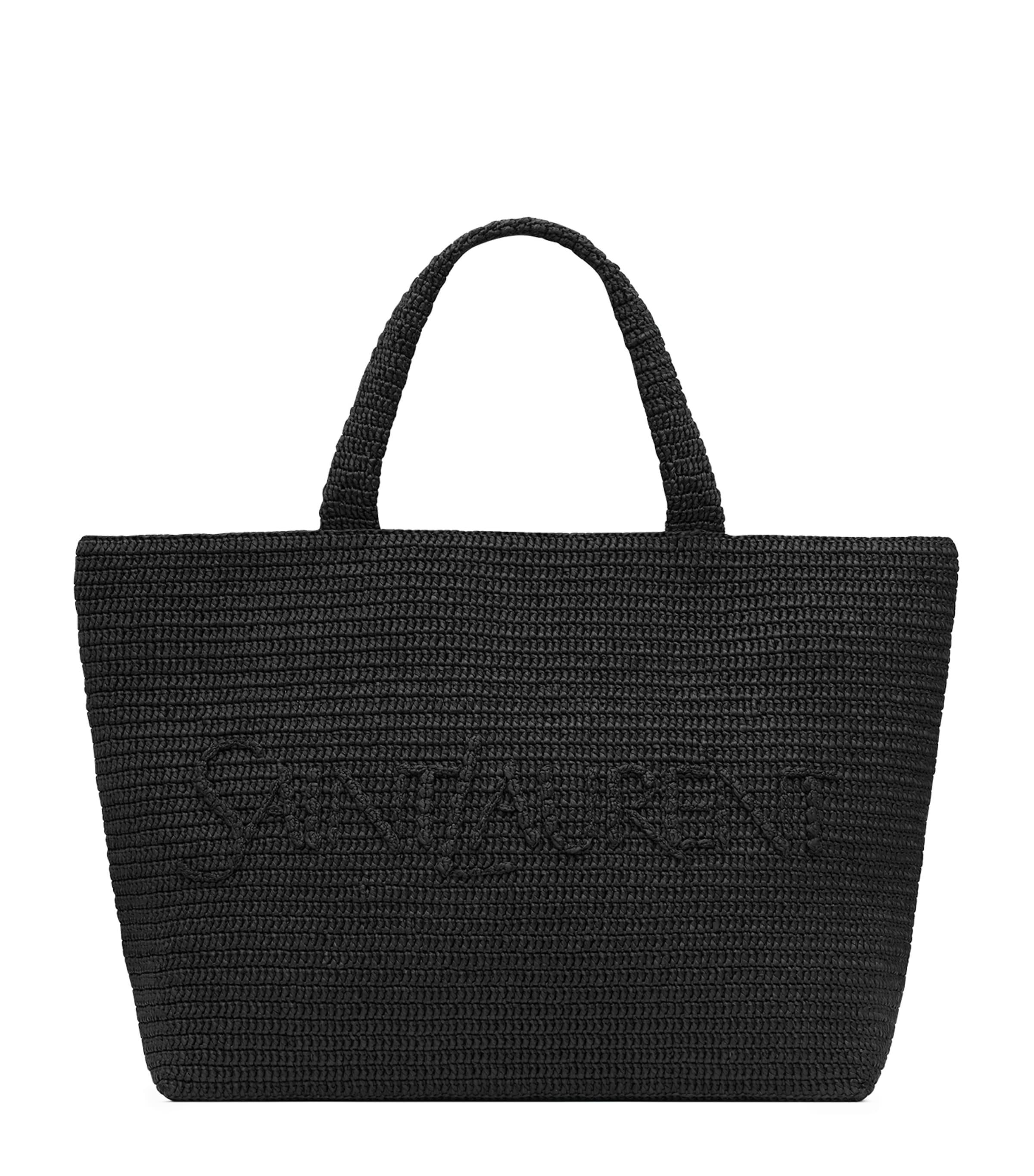 Saint Laurent Raffia Logo Tote Bag by SAINT LAURENT