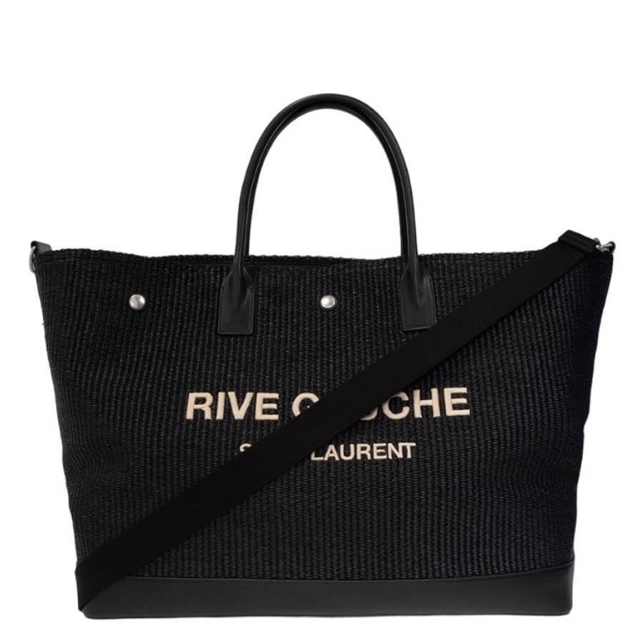 Saint Laurent Rive Gauche Logo Embroidered Shopper Bag by SAINT LAURENT