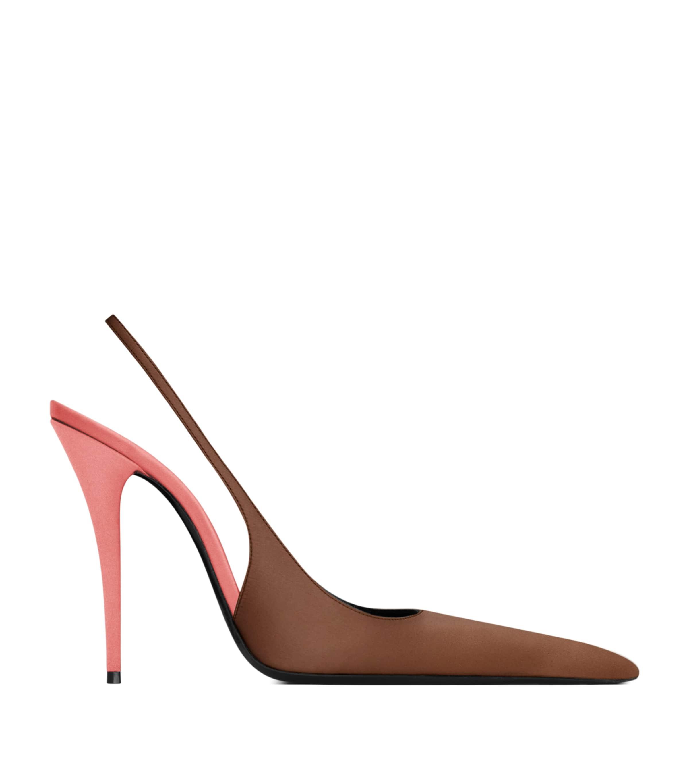 Saint Laurent Satin Deroche Slingback Pumps 110 by SAINT LAURENT