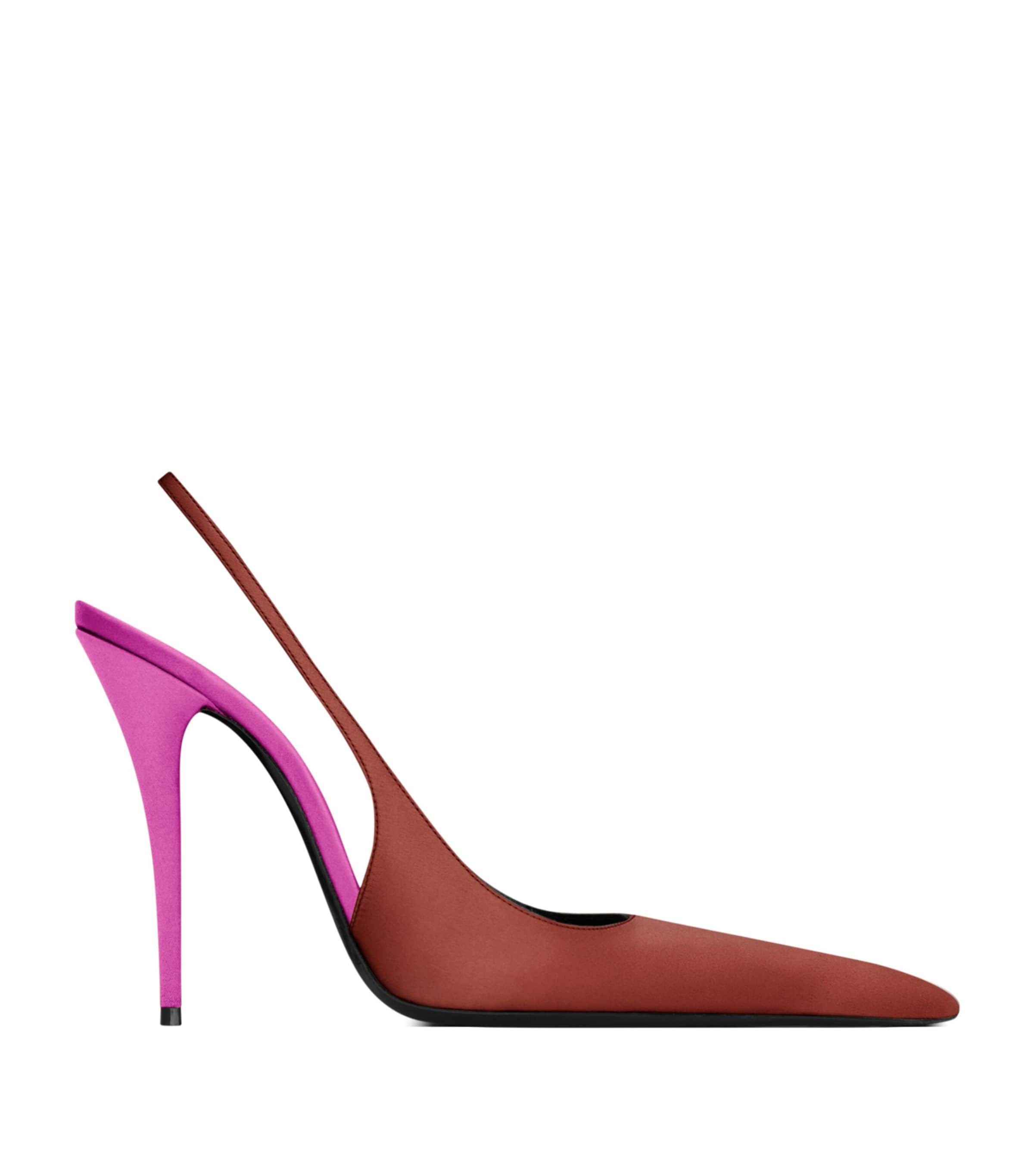 Saint Laurent Satin Deroche Slingback Pumps 110 by SAINT LAURENT