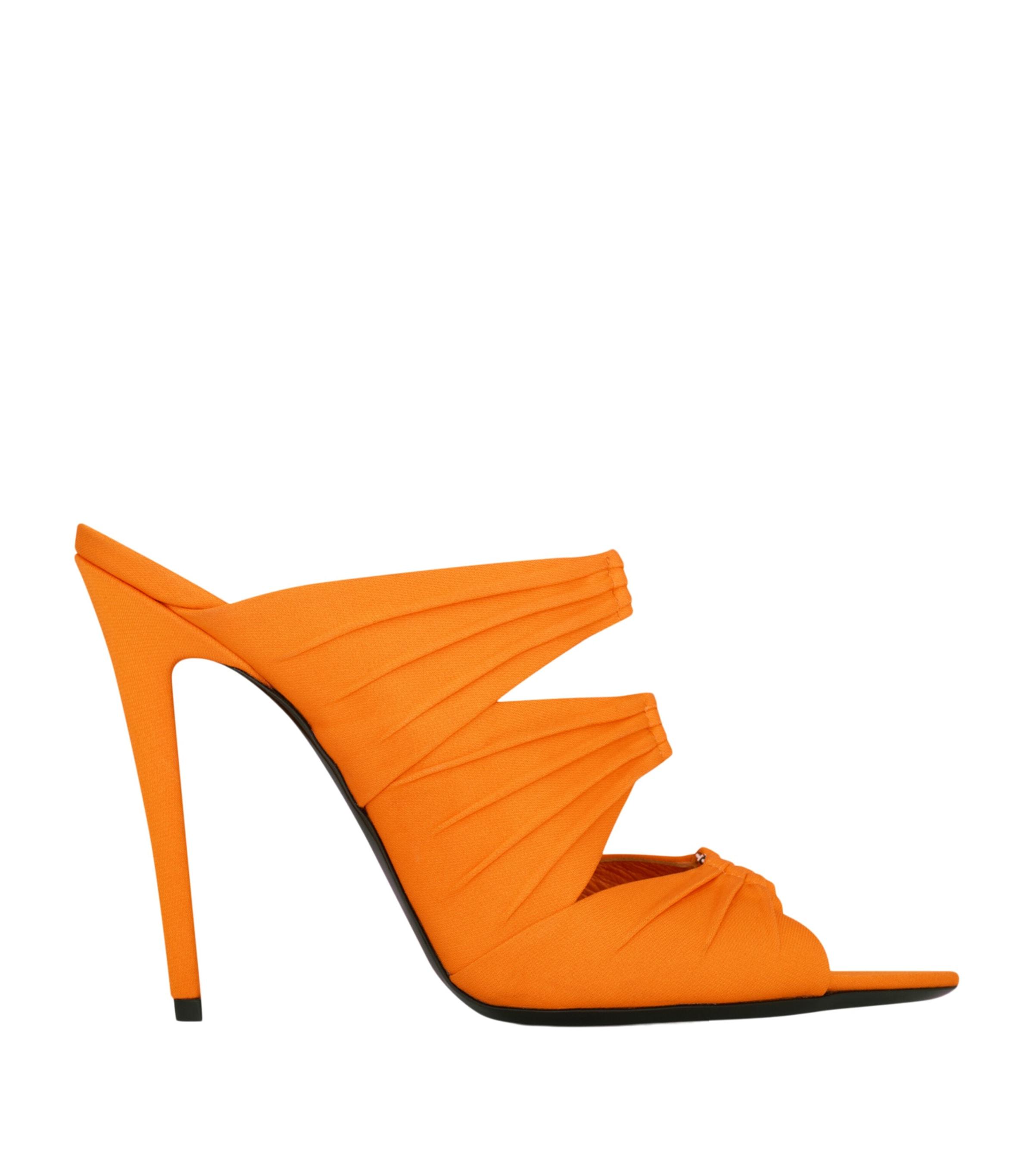 Saint Laurent Satin Emilie Mules 110 by SAINT LAURENT