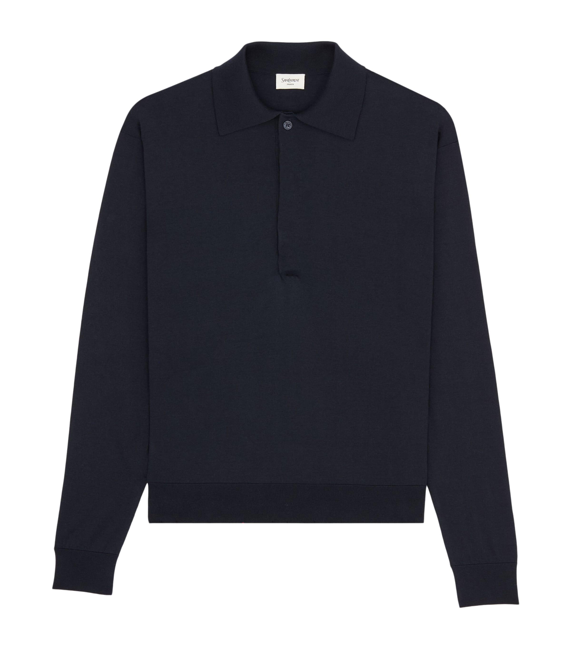 Saint Laurent Silk-Cotton Polo Sweater by SAINT LAURENT