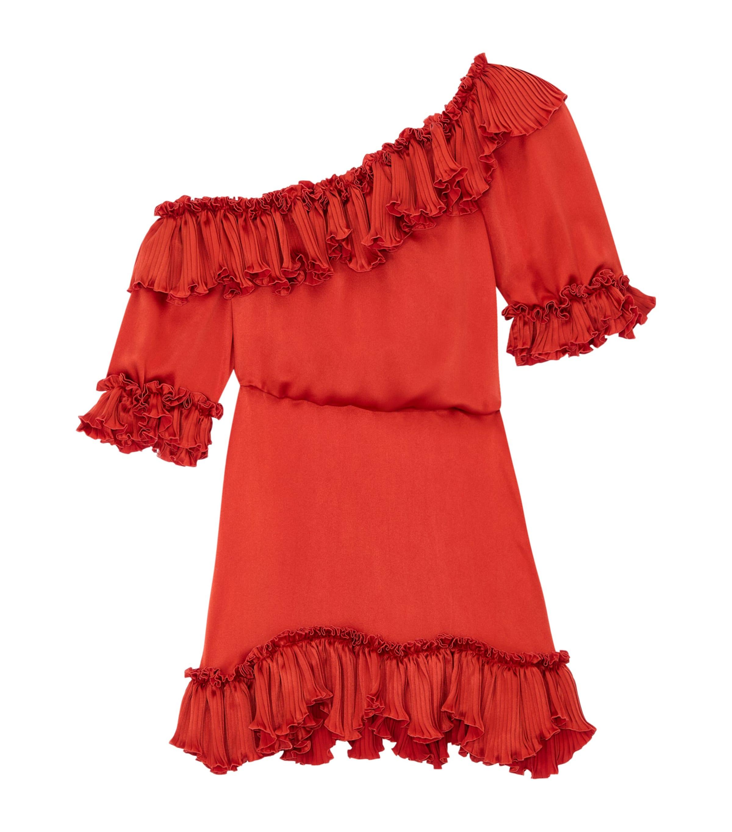 Saint Laurent Silk Ruffled Mini Dress by SAINT LAURENT