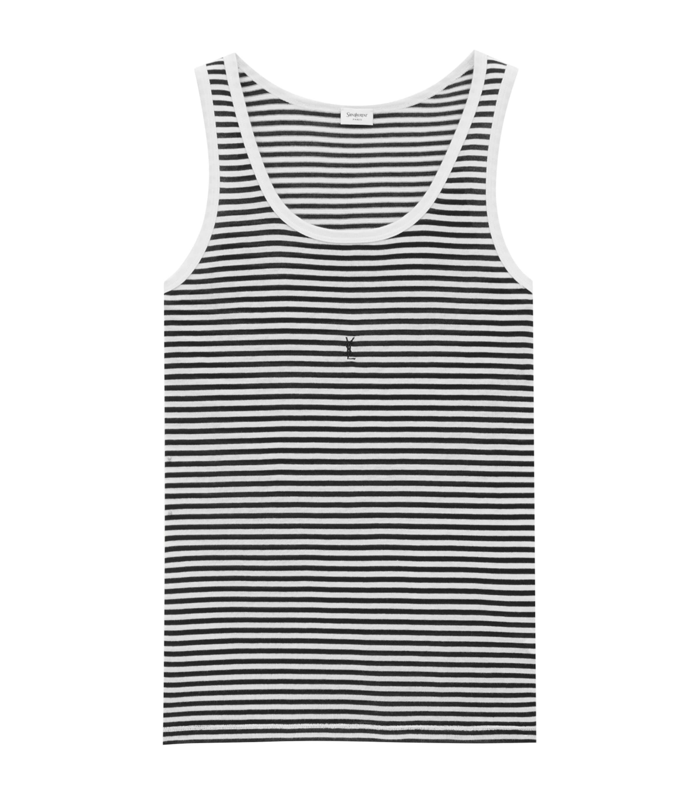 Saint Laurent Striped Cassandre Tank Top by SAINT LAURENT