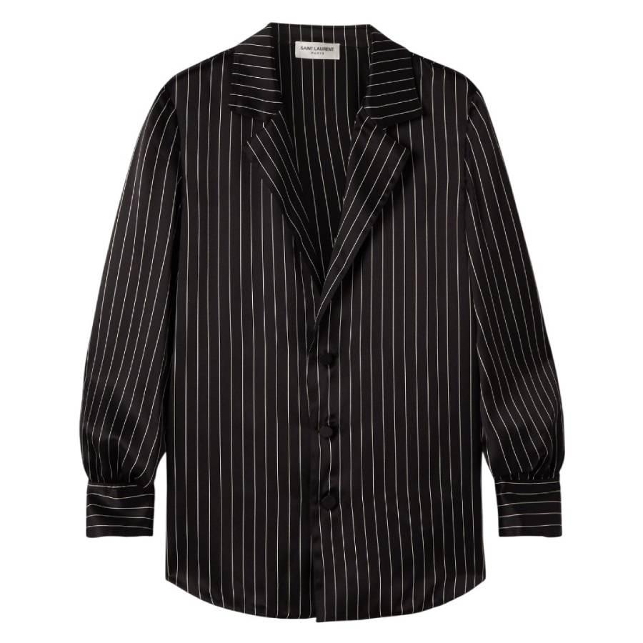 Saint Laurent Striped Silk-Satin Shirt by SAINT LAURENT