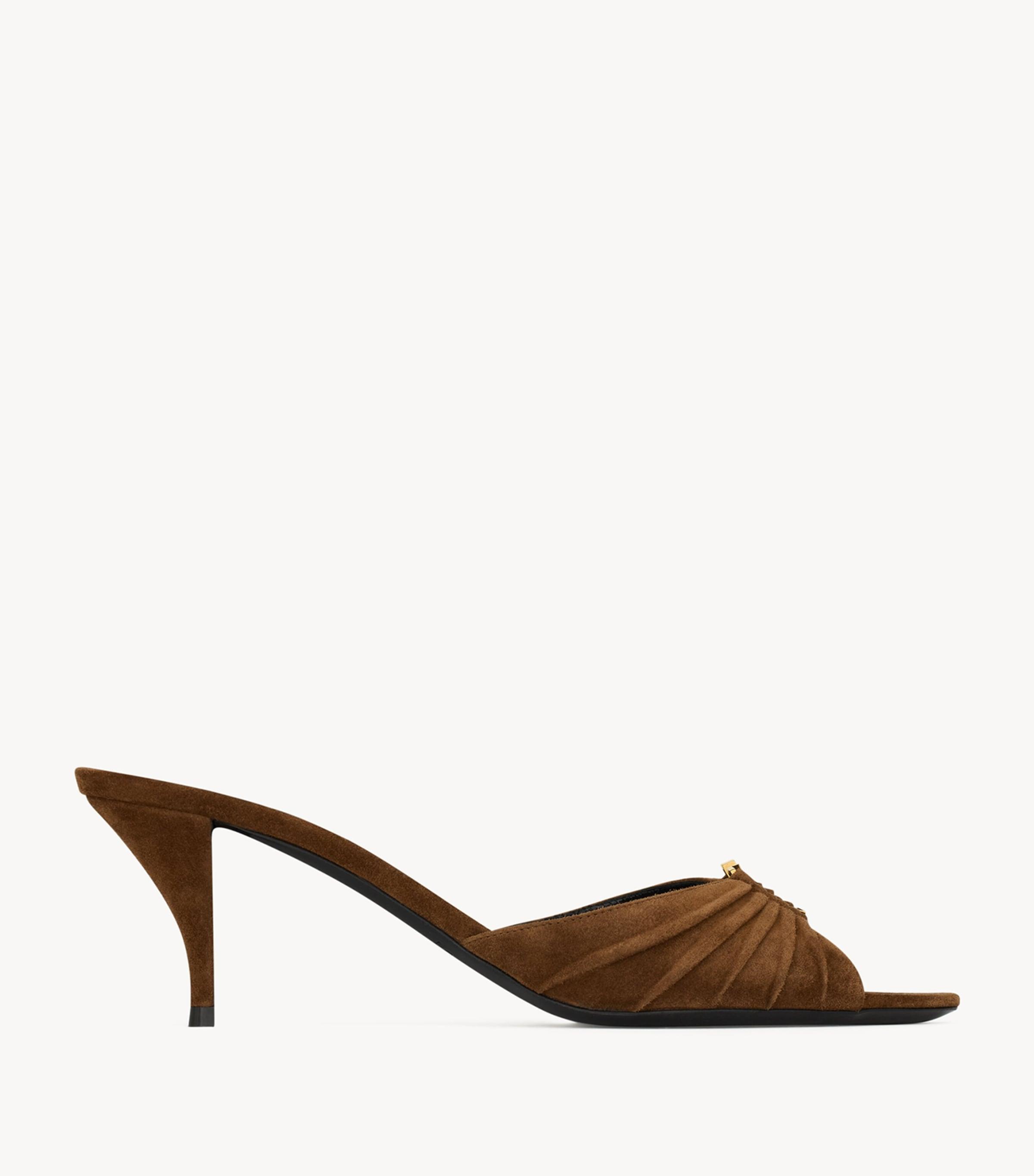 Saint Laurent Suede Babylon Heeled Mules 60 by SAINT LAURENT