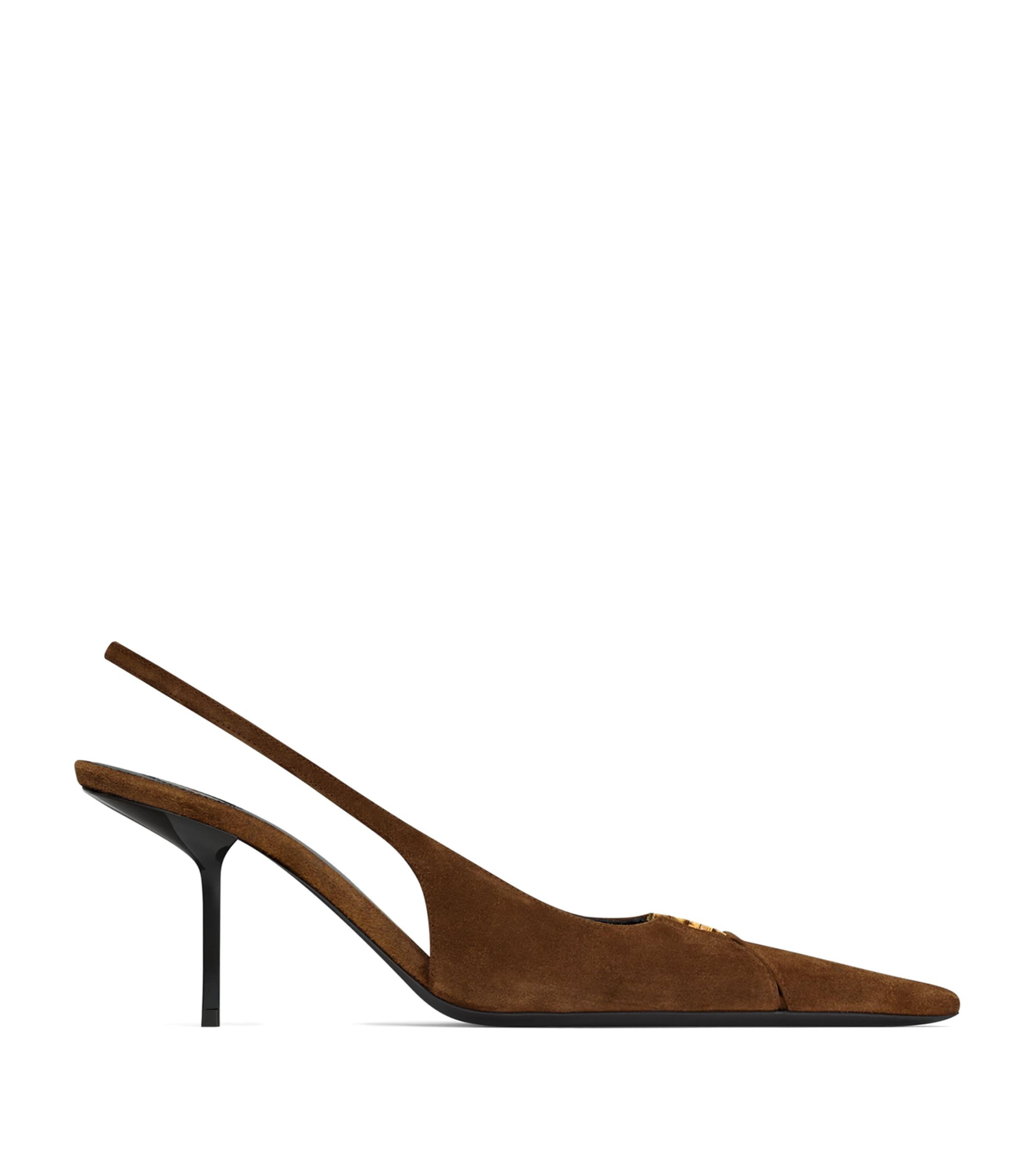 Saint Laurent Suede Babylone Slingback Pumps 75 by SAINT LAURENT