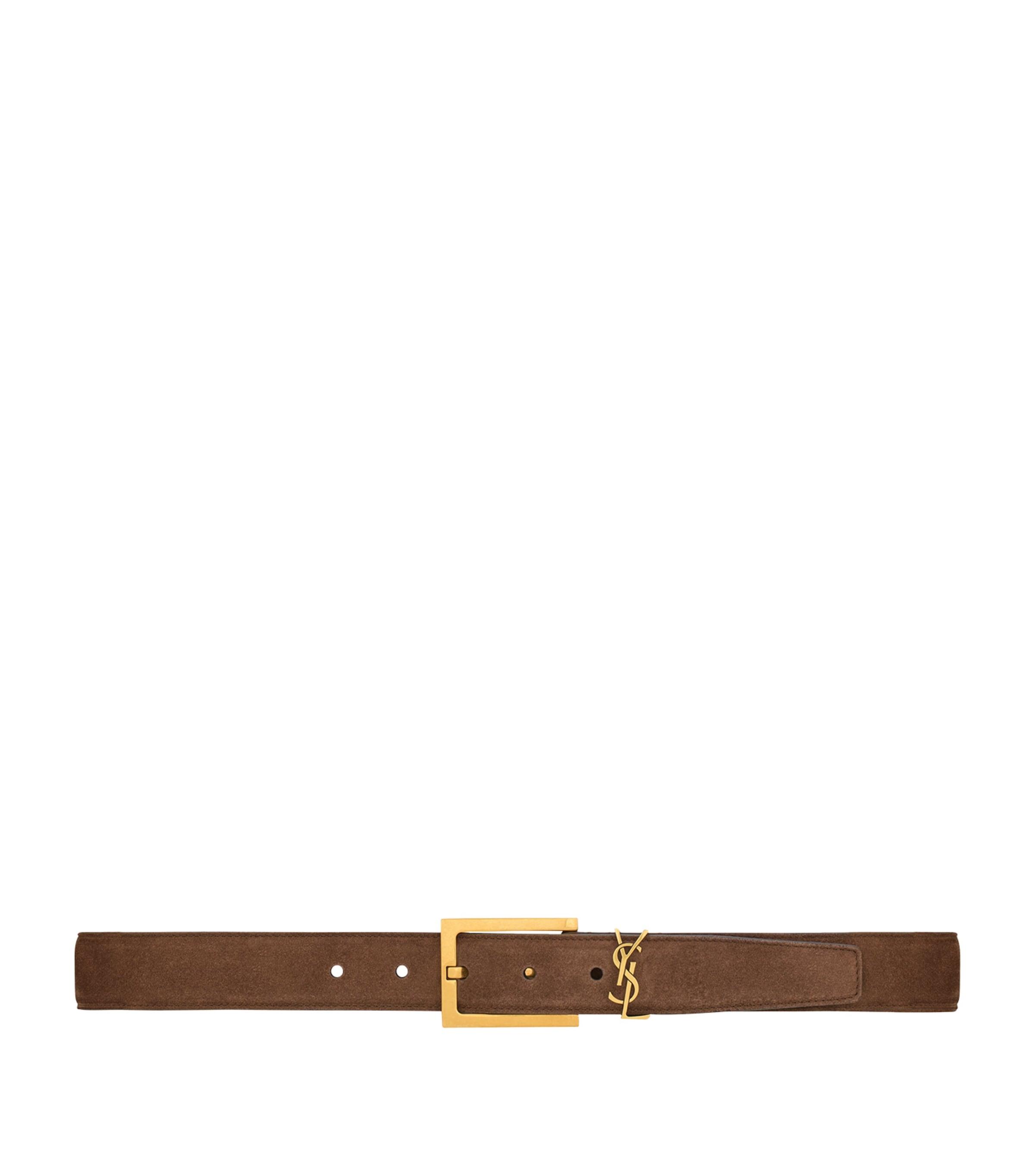 Saint Laurent Suede Cassandre Belt by SAINT LAURENT