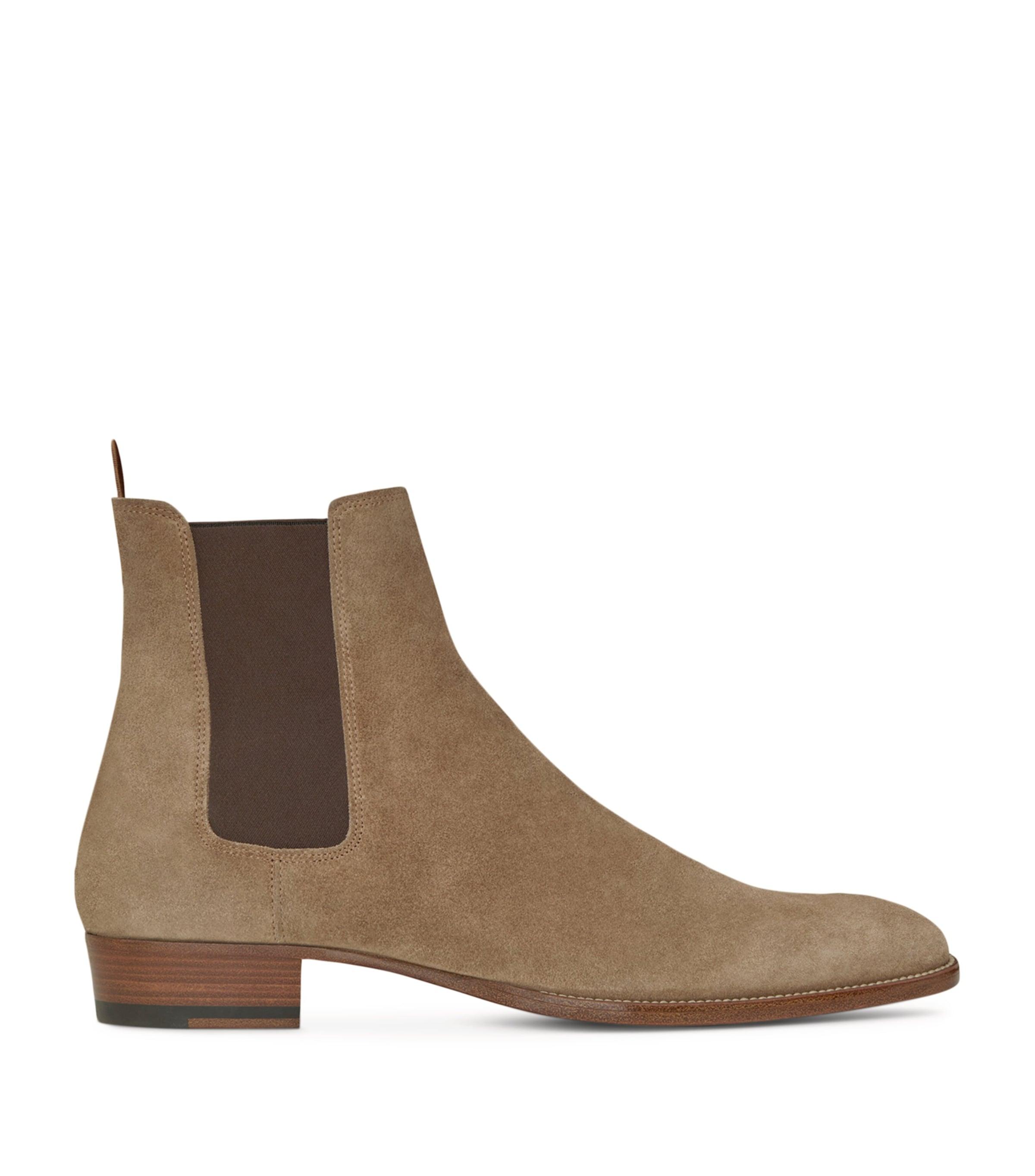 Saint Laurent Suede Wyatt Chelsea Boots by SAINT LAURENT