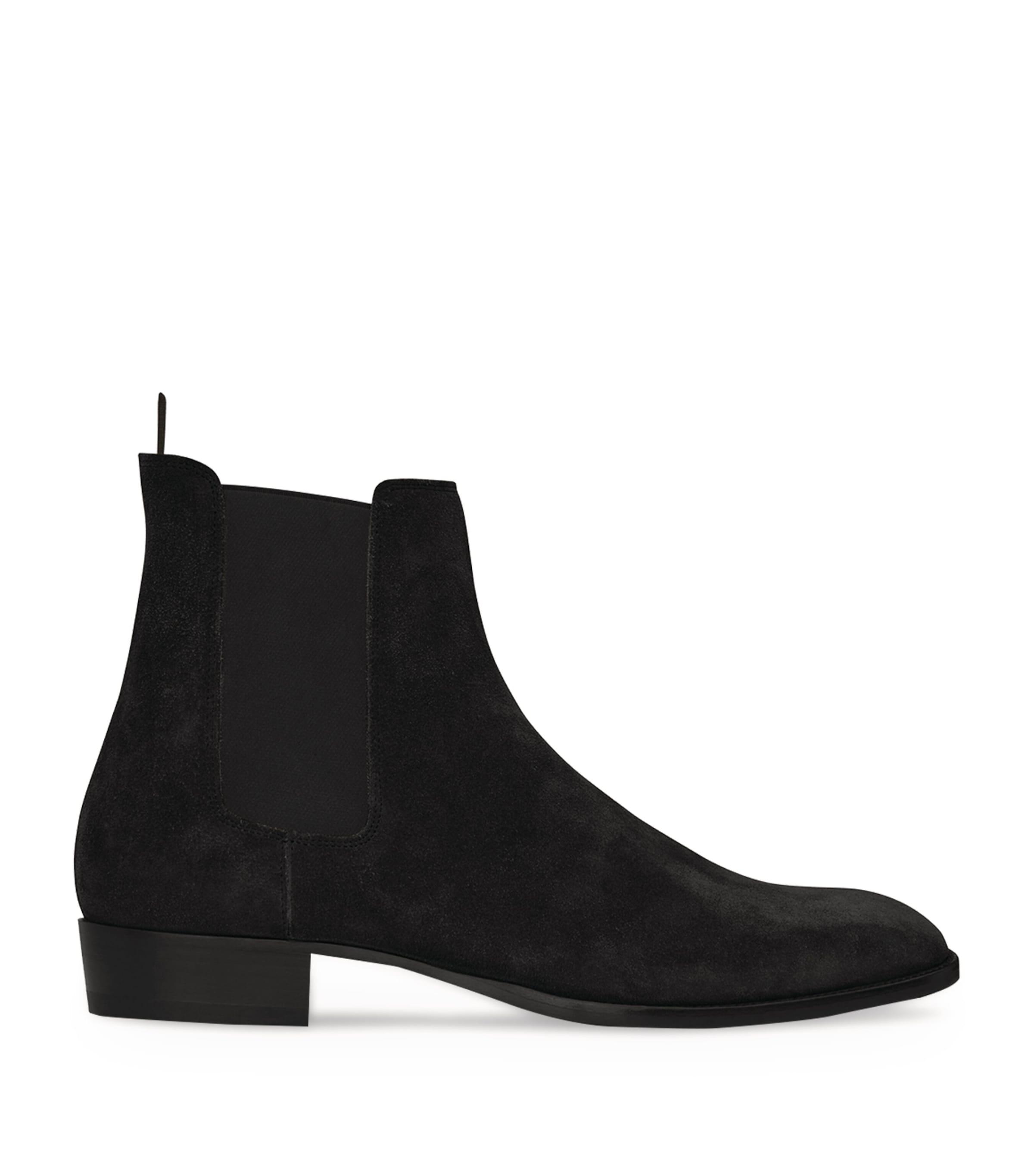 Saint Laurent Suede Wyatt Chelsea Boots by SAINT LAURENT