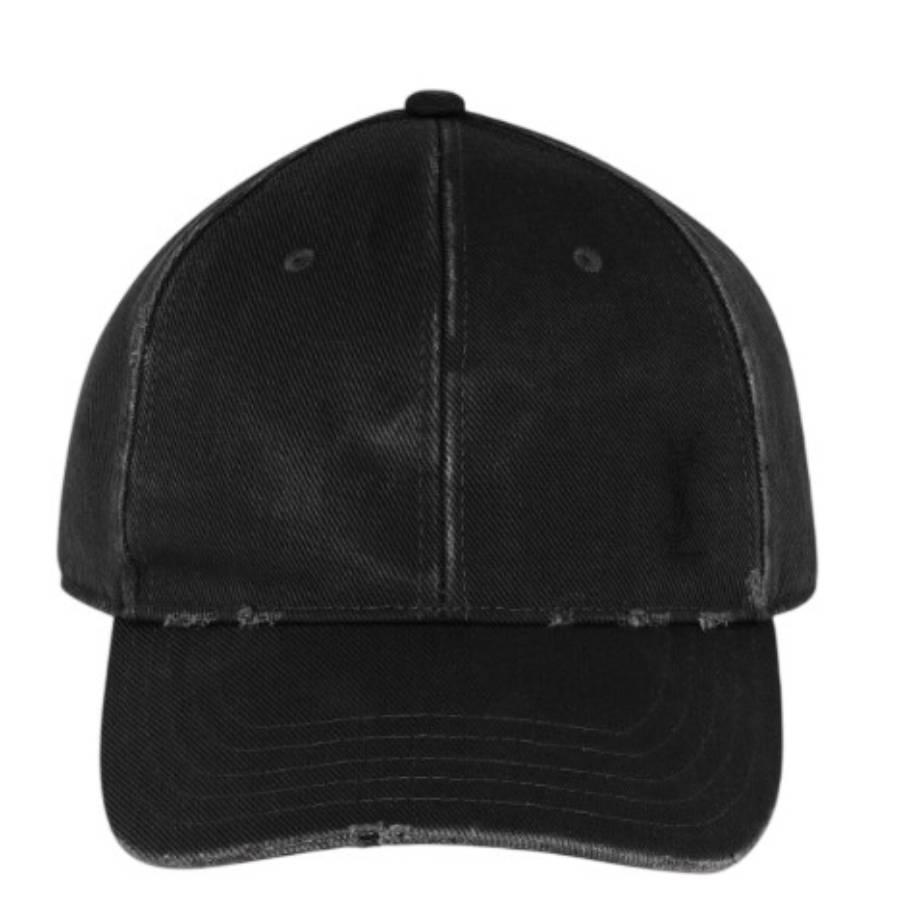 Saint Laurent Washed Denim Cassandre Cap by SAINT LAURENT