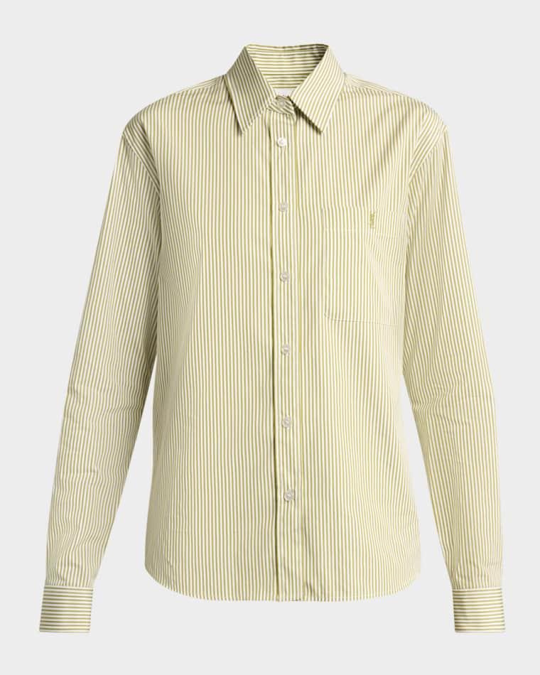 Striped Cotton Poplin Button-Down Shirt by SAINT LAURENT