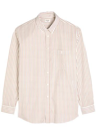 Striped cotton-poplin shirt by SAINT LAURENT