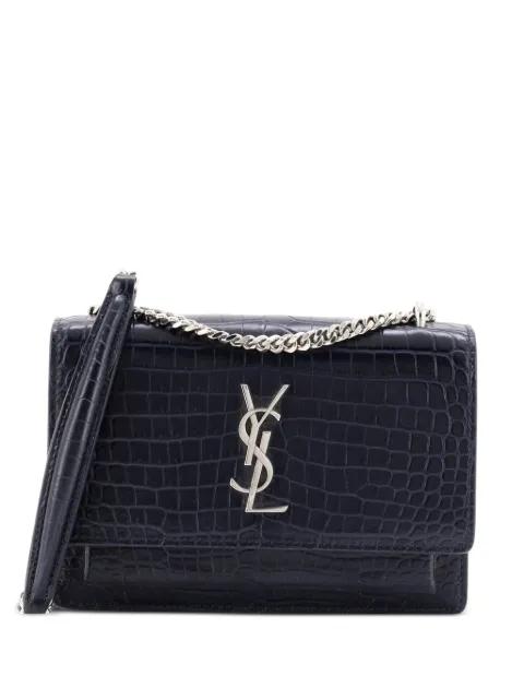Sunset Chain Wallet Crocodile Embossed Leather crossbody bag by SAINT LAURENT 