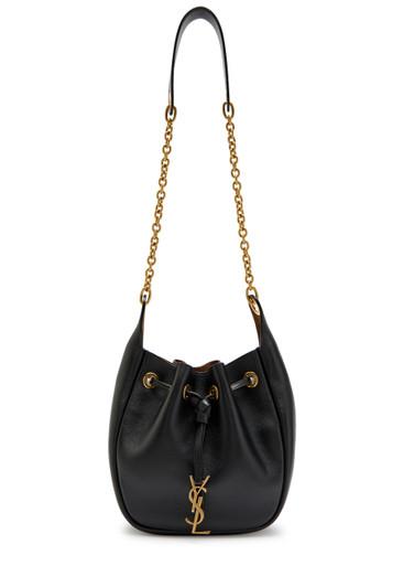 Supple logo leather bucket bag by SAINT LAURENT