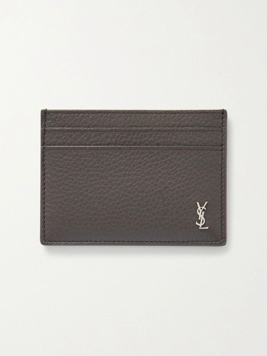 Tiny Cassandre Logo-Appliquéd Full-Grain Leather Cardholder by SAINT LAURENT