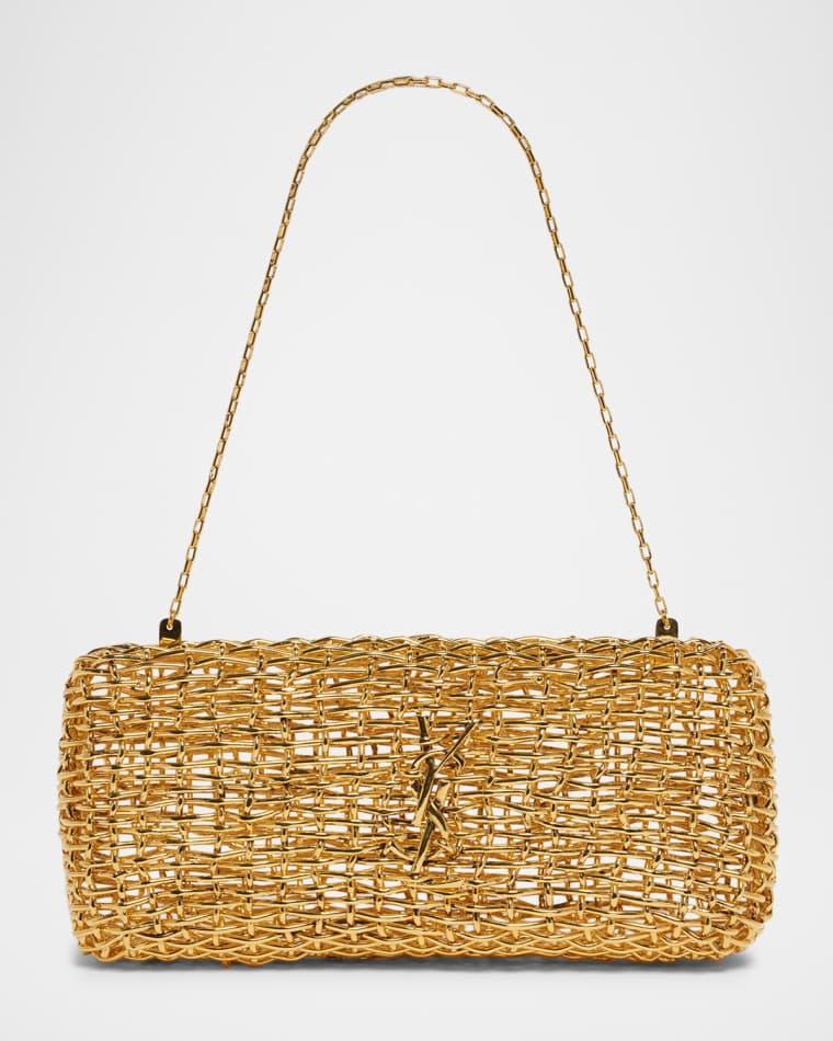 Tresse Woven Brass Clutch Bag by SAINT LAURENT