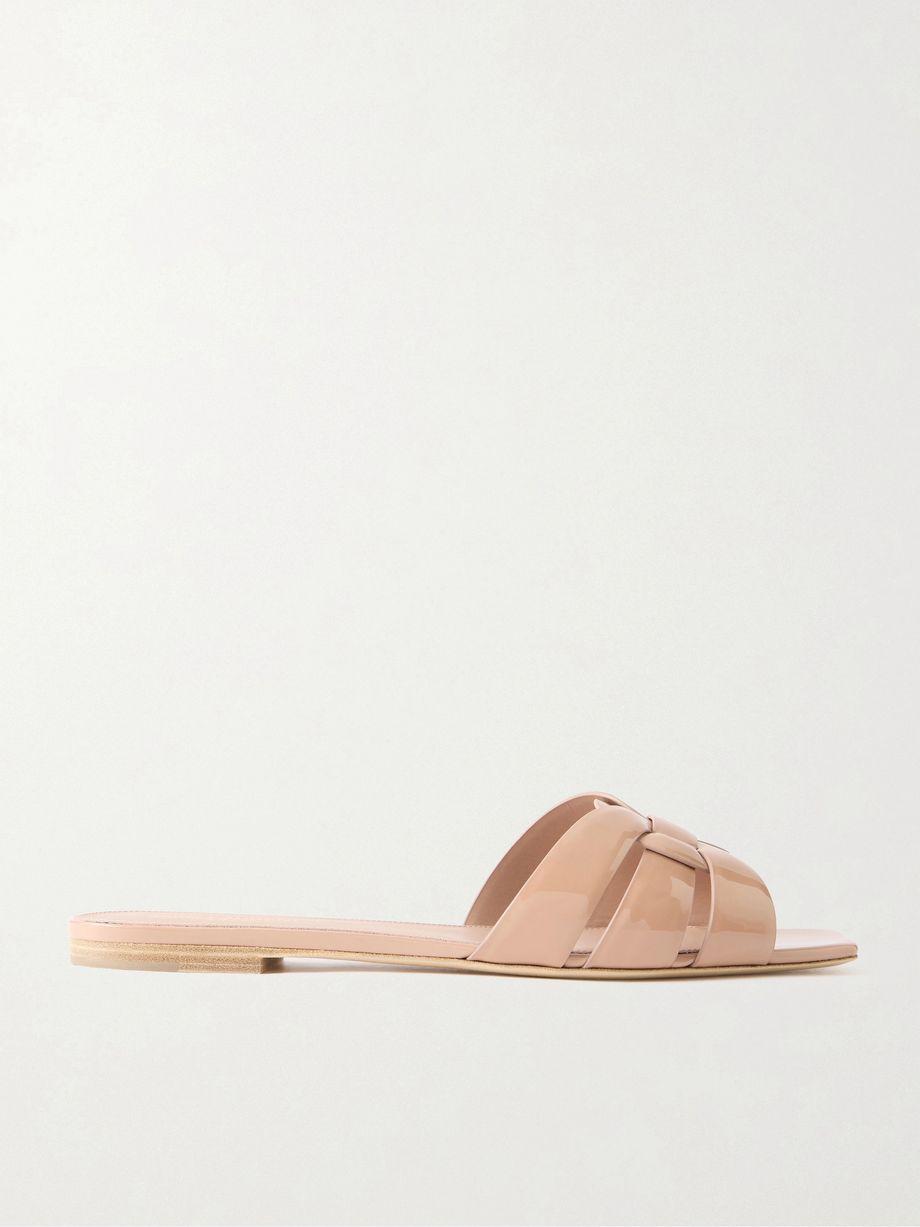 Tribute woven patent-leather slides by SAINT LAURENT