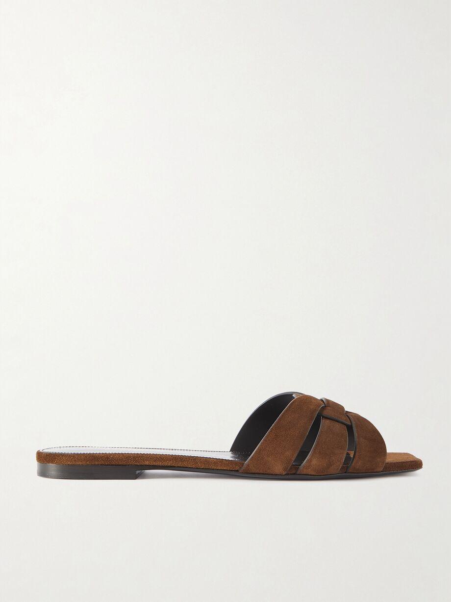 Tribute woven suede slides by SAINT LAURENT