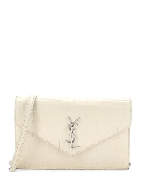 Uptown Chain Wallet Crocodile Embossed Leather crossbody bag by SAINT LAURENT 