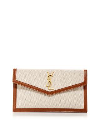Uptown Clutch In Canvas by SAINT LAURENT