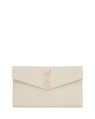 Uptown Clutch In Grain Leather by SAINT LAURENT