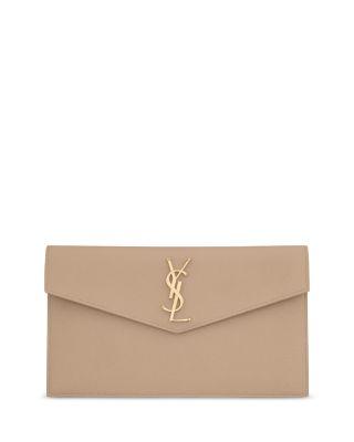 Uptown Clutch In Grain Leather by SAINT LAURENT