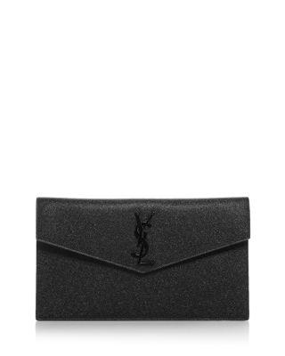 Uptown Clutch In Grain Leather by SAINT LAURENT