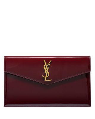 Uptown Clutch In Patent Leather by SAINT LAURENT