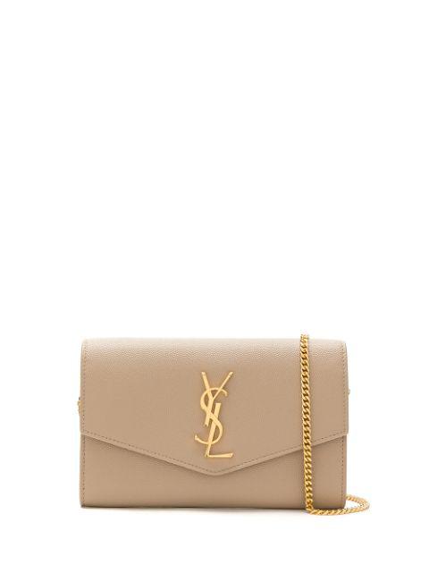 Uptown envelope leather clutch bag by SAINT LAURENT