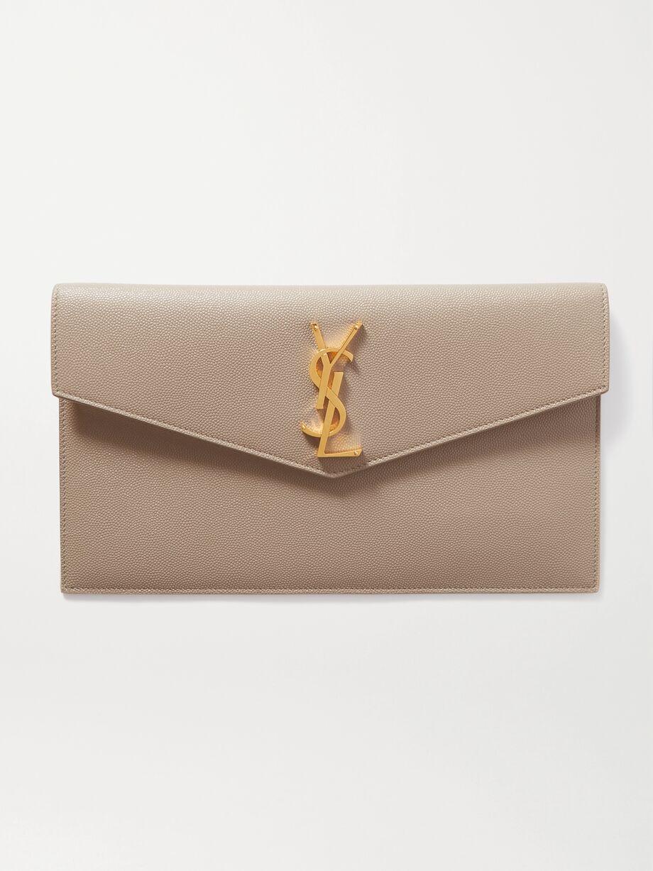 Uptown textured-leather pouch by SAINT LAURENT