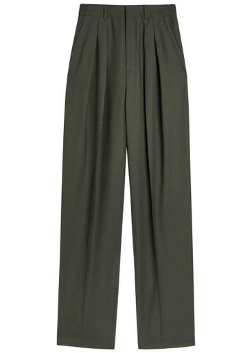 Wide-leg wool trousers by SAINT LAURENT