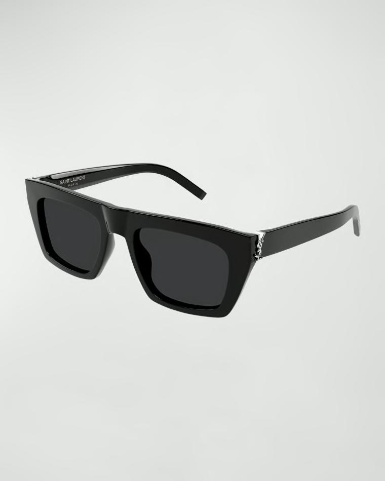 YSL Acetate Flat-Top Rectangle Sunglasses by SAINT LAURENT