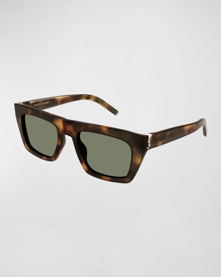 YSL Acetate Flat-Top Rectangle Sunglasses by SAINT LAURENT