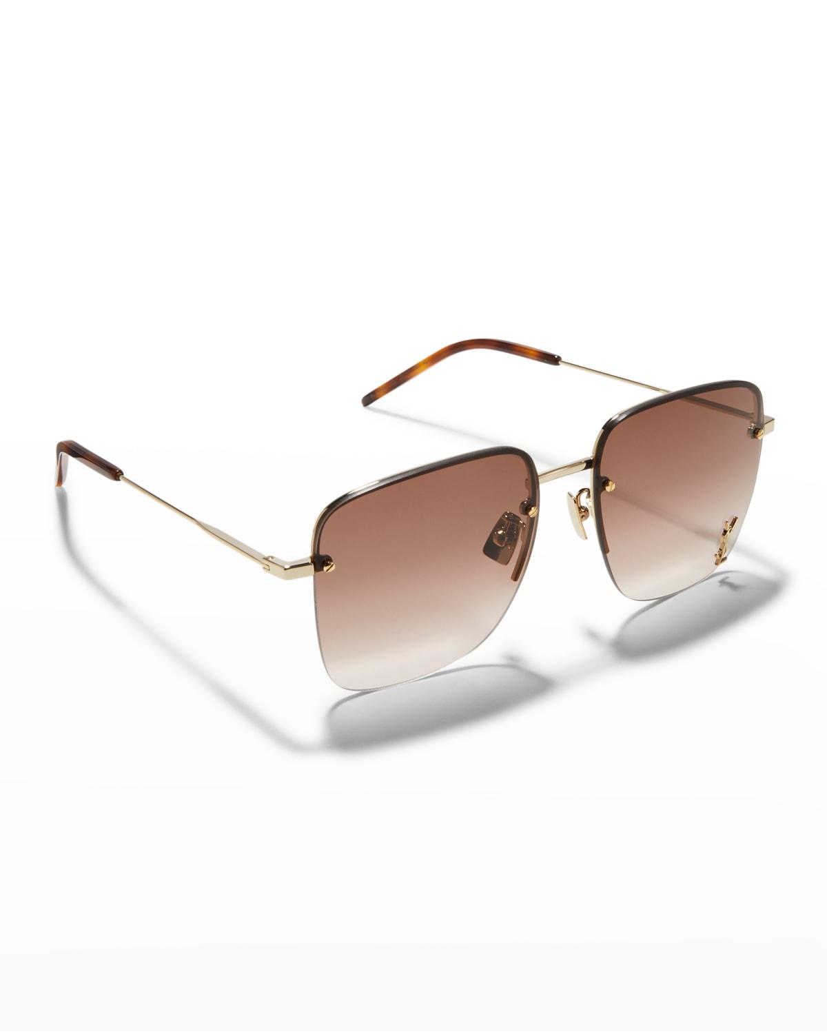 YSL Rimless Square Metal Sunglasses by SAINT LAURENT