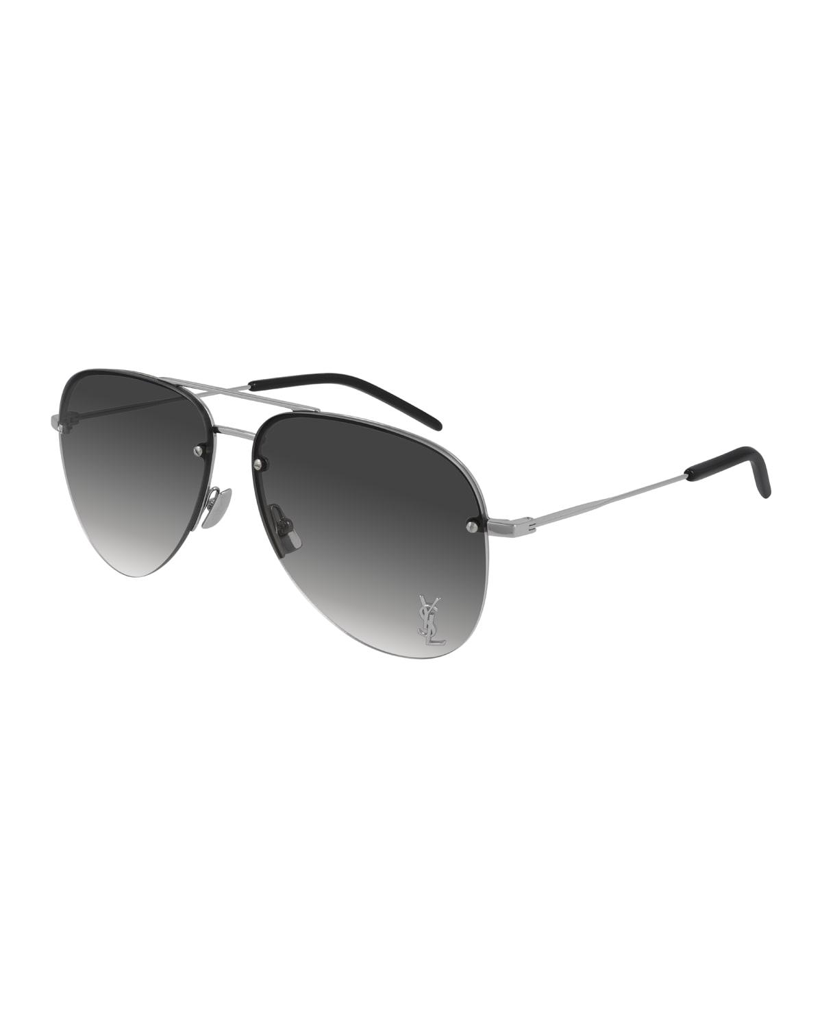 YSL Semi-Rimless Metal Aviator Sunglasses by SAINT LAURENT