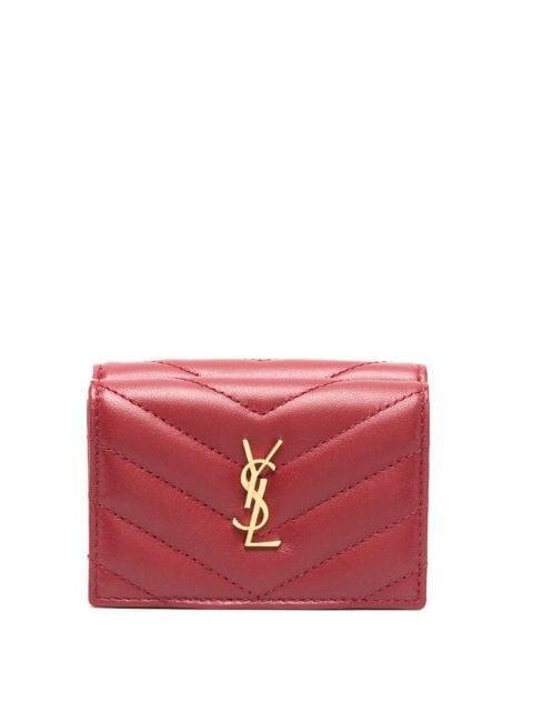 YSL logo-plaque quilted wallet by SAINT LAURENT