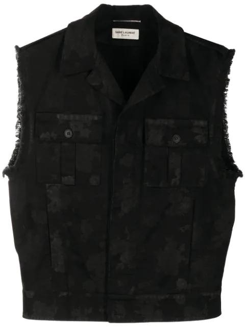 abstract-print gilet by SAINT LAURENT
